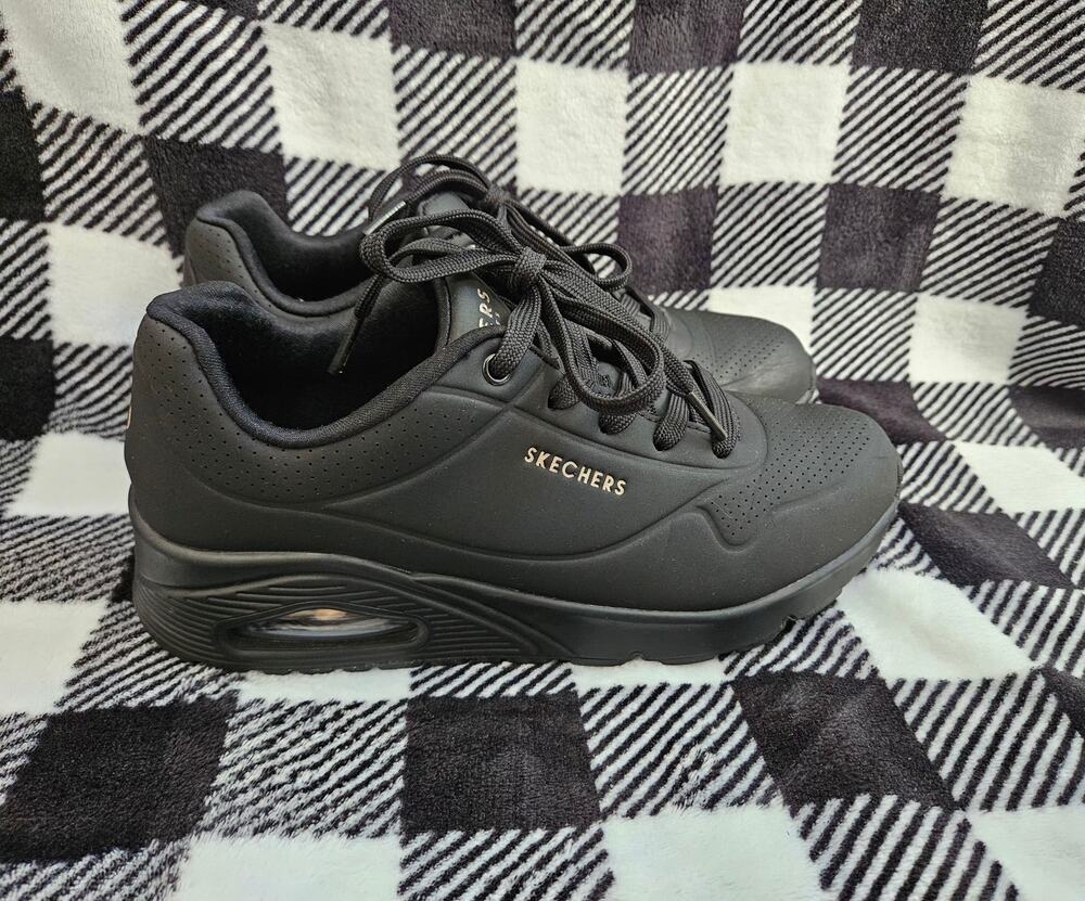 Skechers Women's Black Air Cushion Sneakers Size 9 Platform Walking Shoes